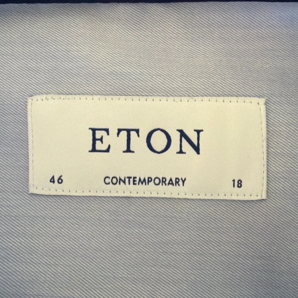 Eton Mens Contemporary Fit Light Blue Signature Twill Cotton Dress‎ Shirt 18 46